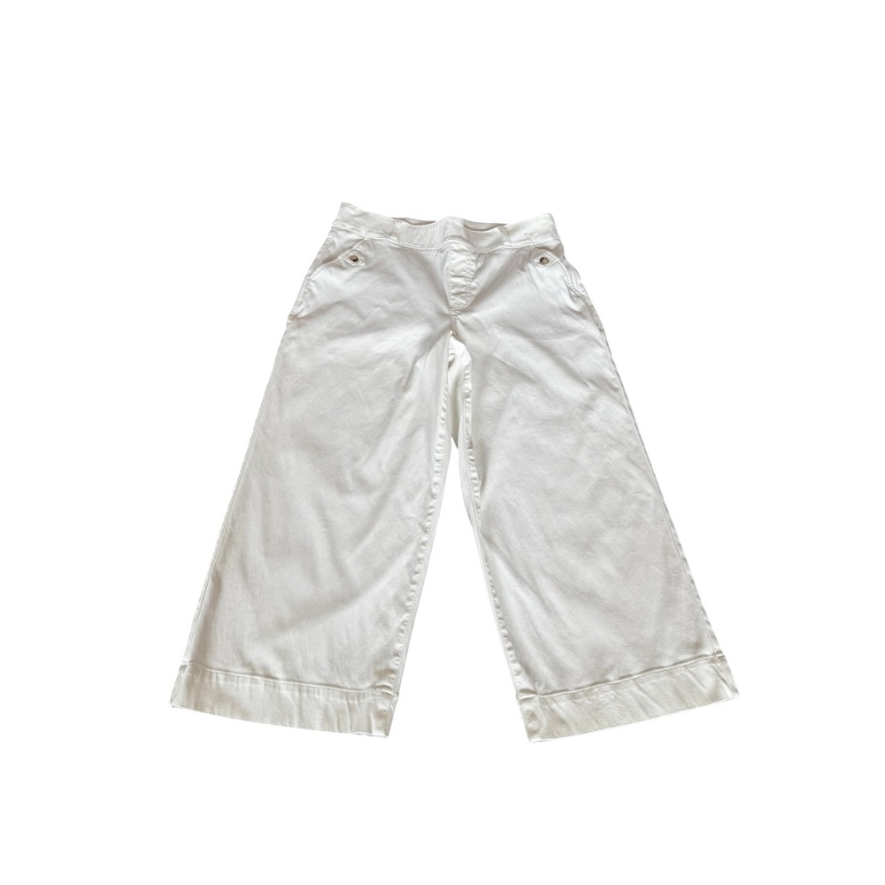 SPANX Stretch Twill Cropped Wide Leg Pants Bright White Size 1X